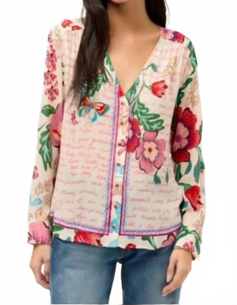 NEW JOHNNY WAS nisha button up shirt in pink